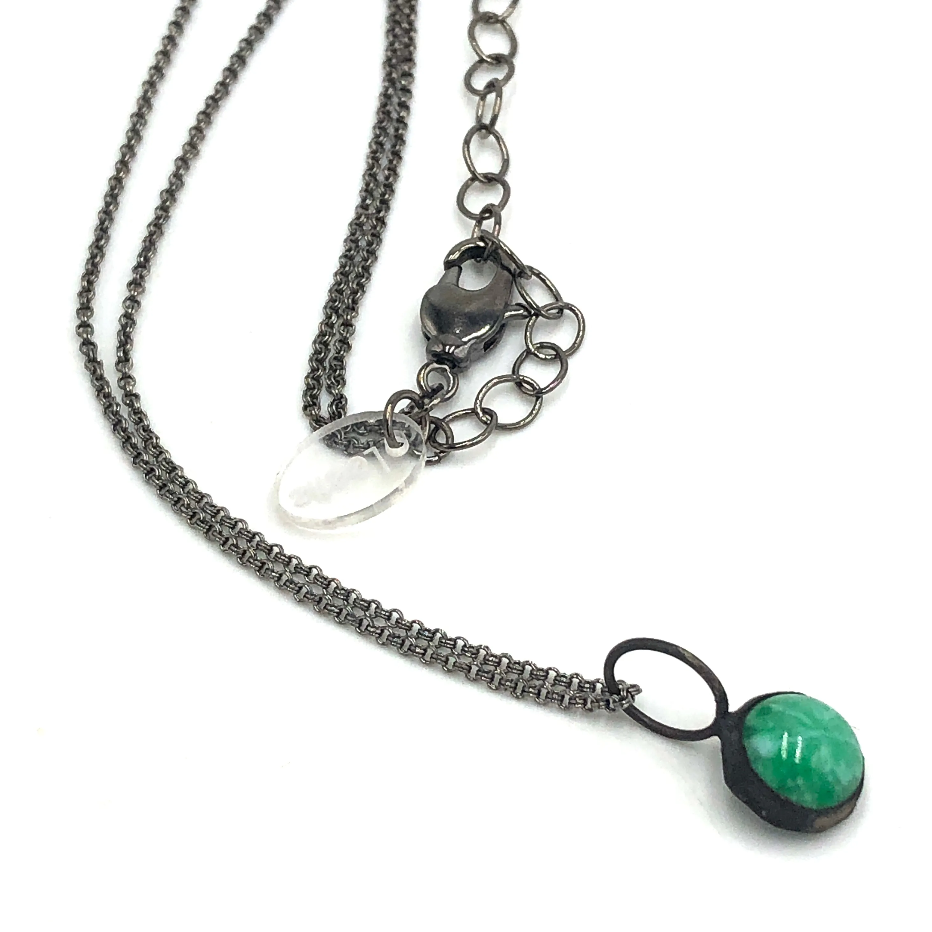 Jade Green Micro Mosaic Layering Necklace - Shortie