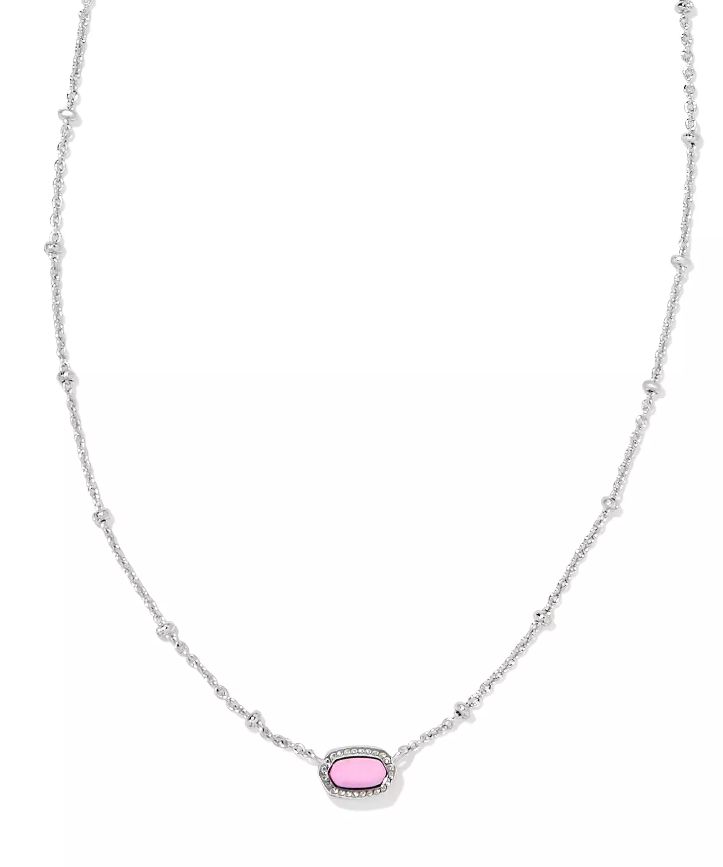 Kendra Scott Mini Elisa Satellite Short Pendant Necklace - Fuchsia/Silver