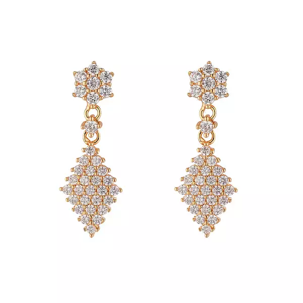 KNIGHT & DAY - GOLD DIAMOND DROP EARRINGS