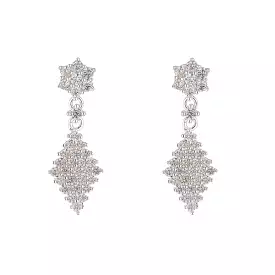 KNIGHT & DAY - SILVER DIAMOND DROP EARRINGS