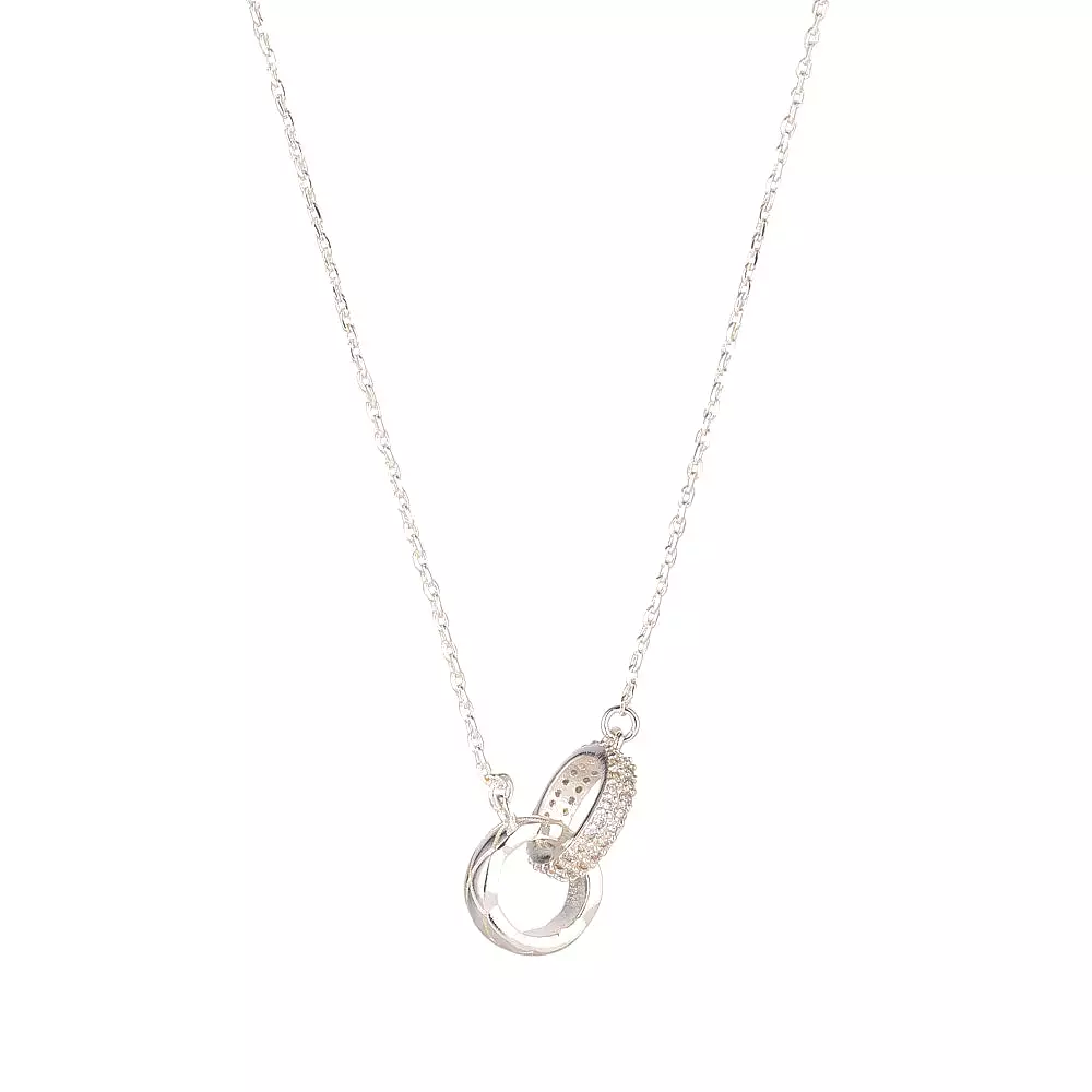 KNIGHT & DAY - Silver Interlinking Circles Necklace