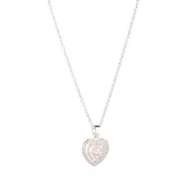 KNIGHT & DAY - Silver Micropave Heart Pendant