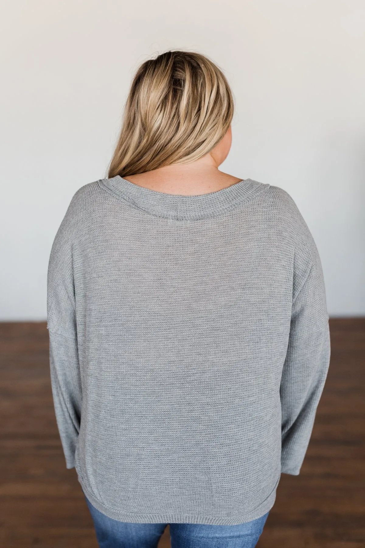 Know You Better Thermal Long Sleeve Top- Grey