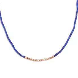 Lapis & 14K Gold Beaded Necklace