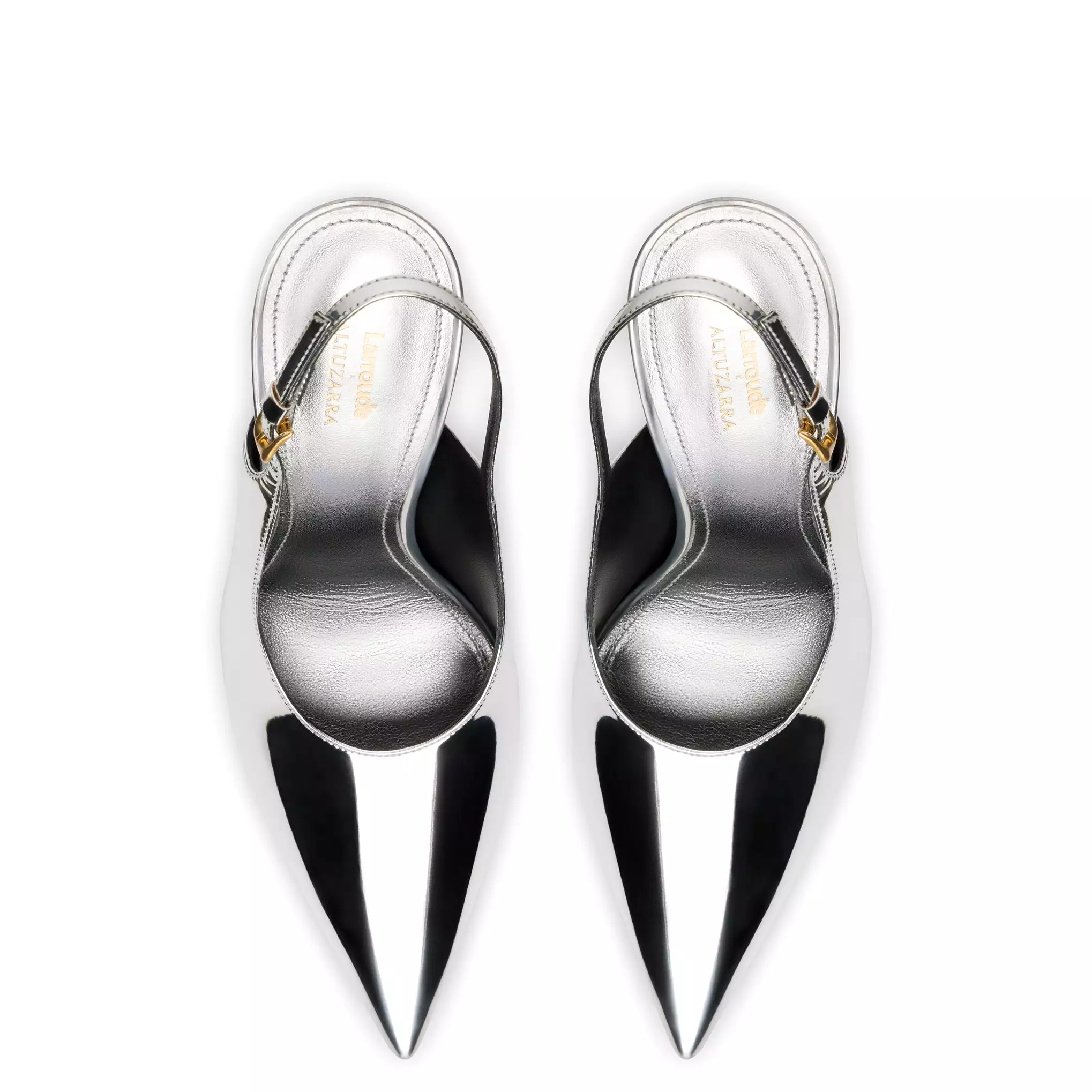 Larroudé x Altuzarra Pump In Silver Specchio