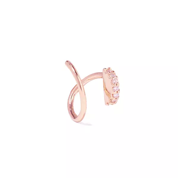 Lila Diamond Twirl, 14K Rose Gold