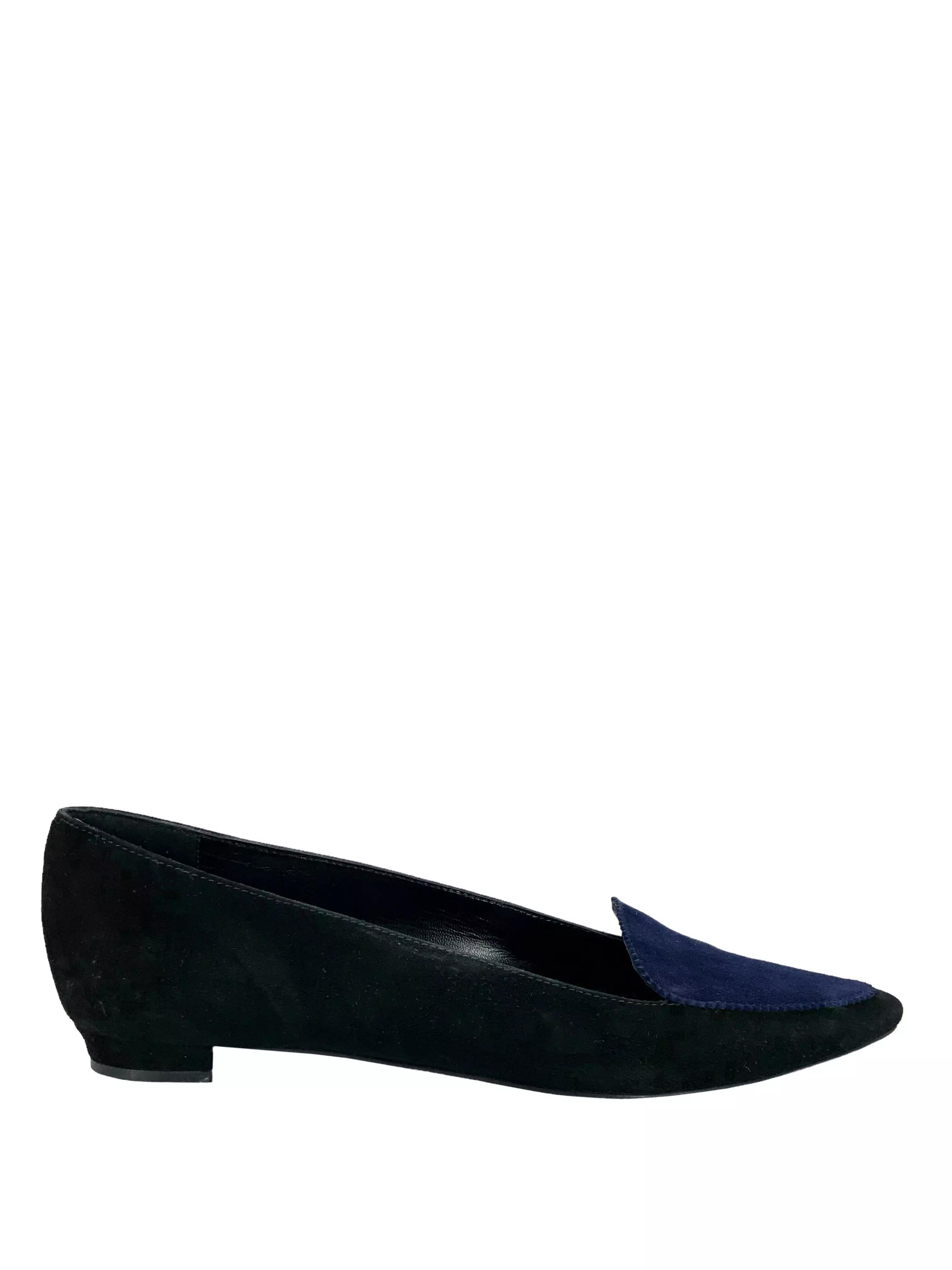 Manolo Blahnik Bicolor Suede Pointed Toe Skimmer Flats Size 8