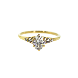 Marquise Cut Diamond & Pave Engagement Ring