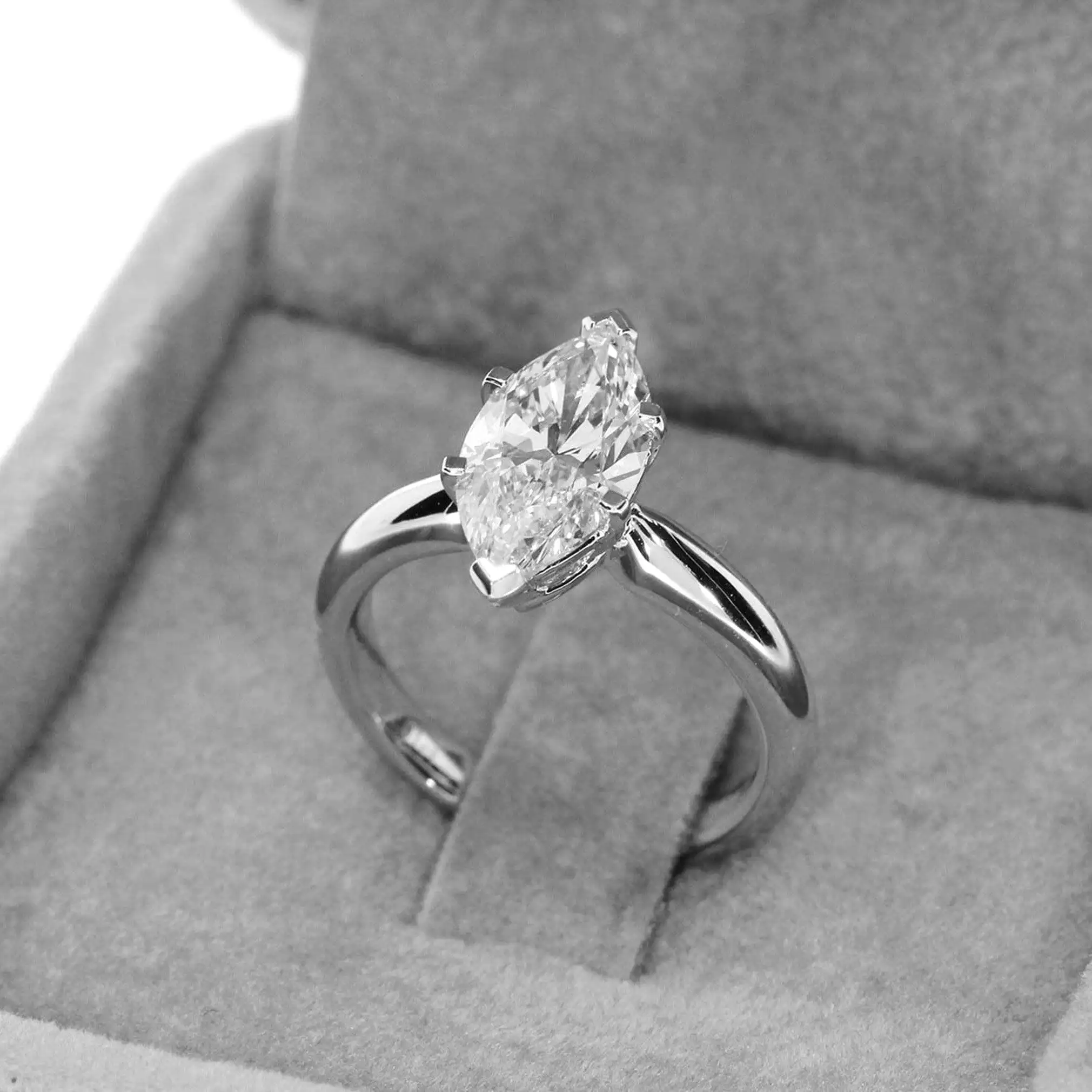 Marquise Diamond Engagement Rings, Lab Grown