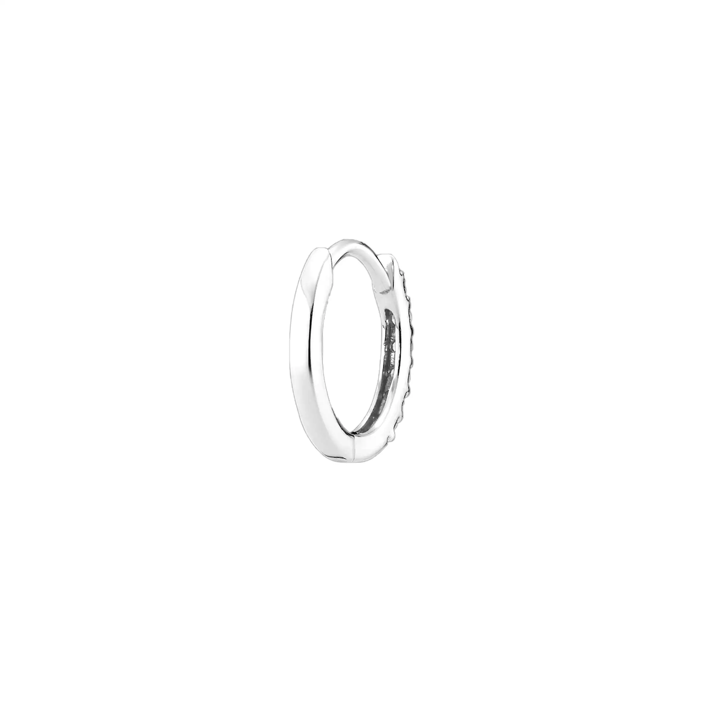 MBF Lamarr Diamond Huggie 8, 14k White Gold