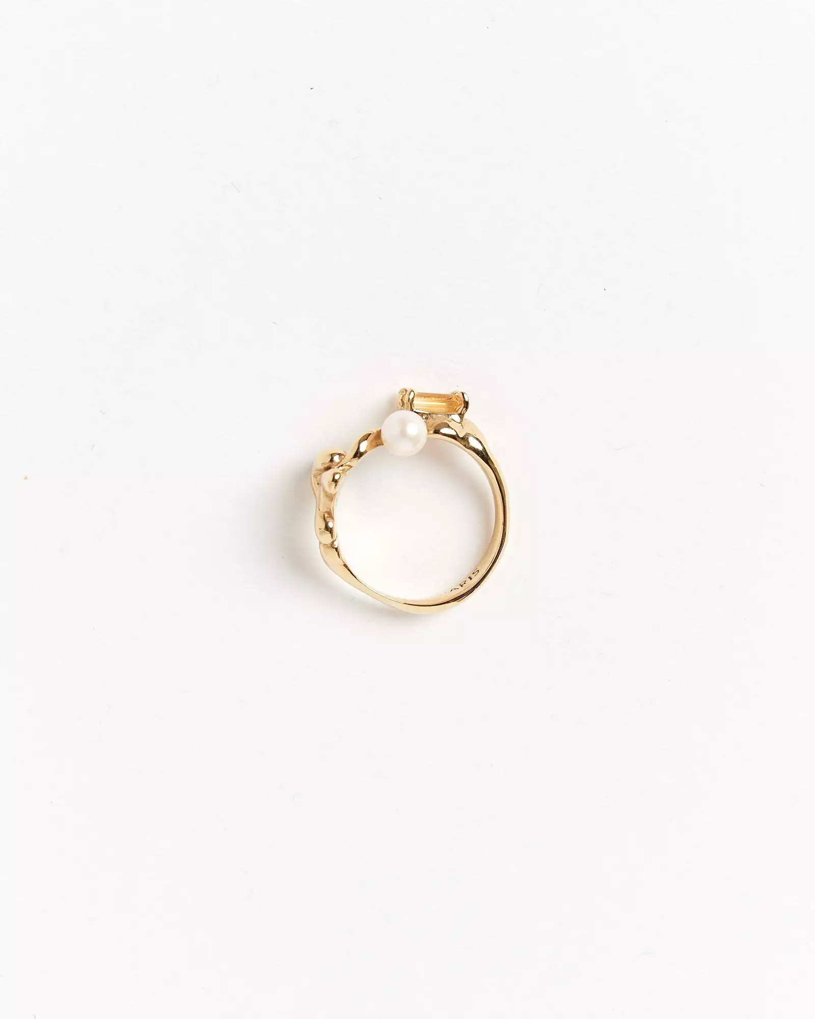 Menage Ring in 14K Gold/Citrine/Garnet