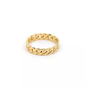 Miami - Cuban Chain Ring in 14k Yellow Gold