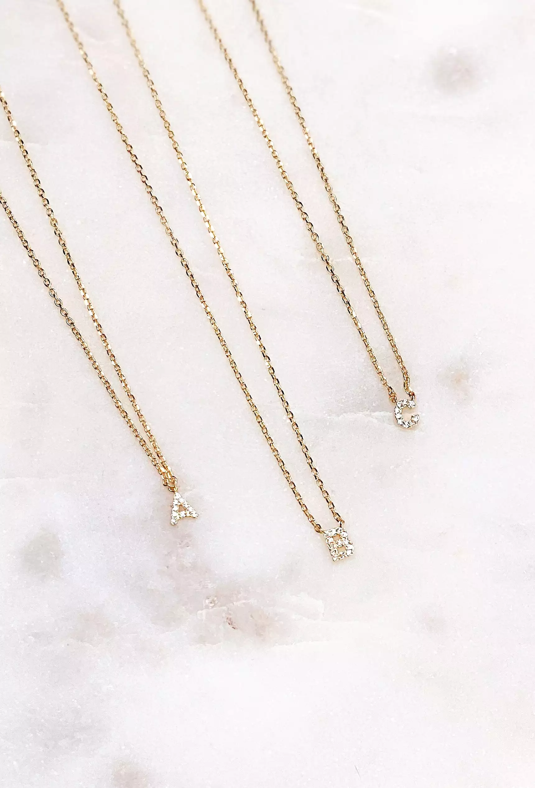 Mini Crystal Monogram Initial Necklace