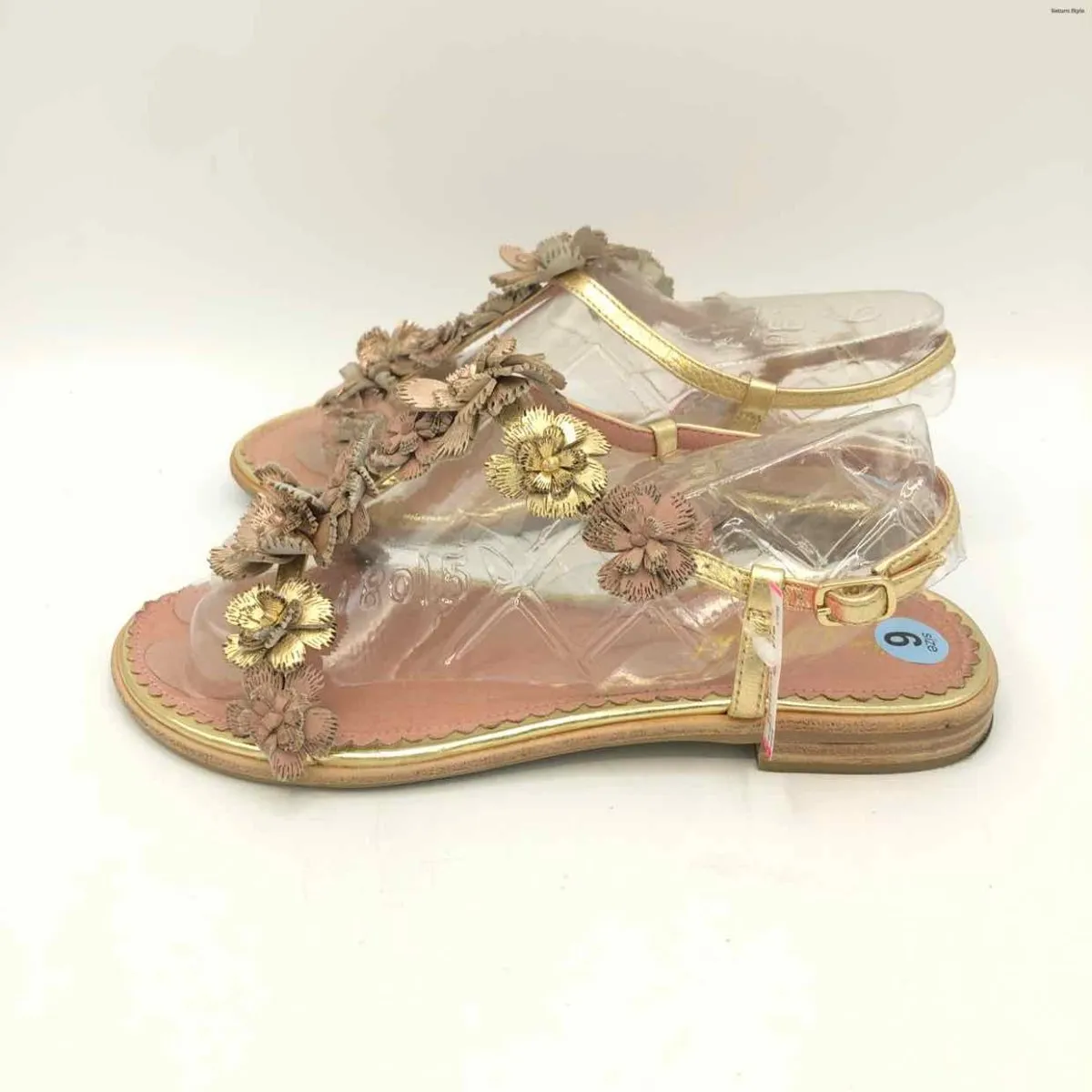 MISS ALBRIGHT Pink Gold Flowers Shoe Size 6 Shoes