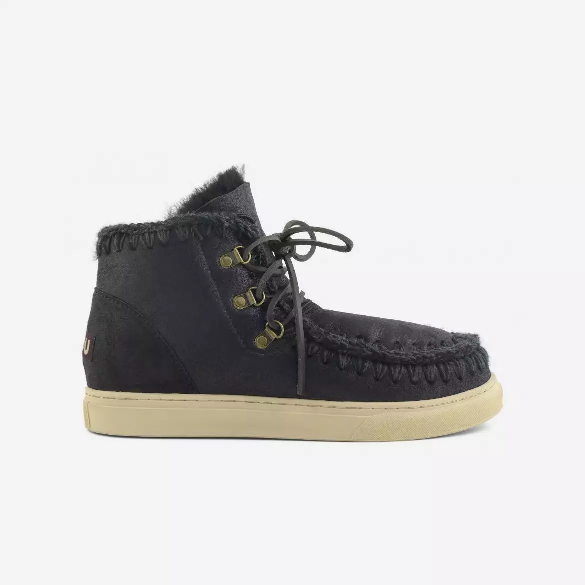 Mou Boots AI23-24 Eskimo Sneaker Lace-up Men's Cracked Black/Grey