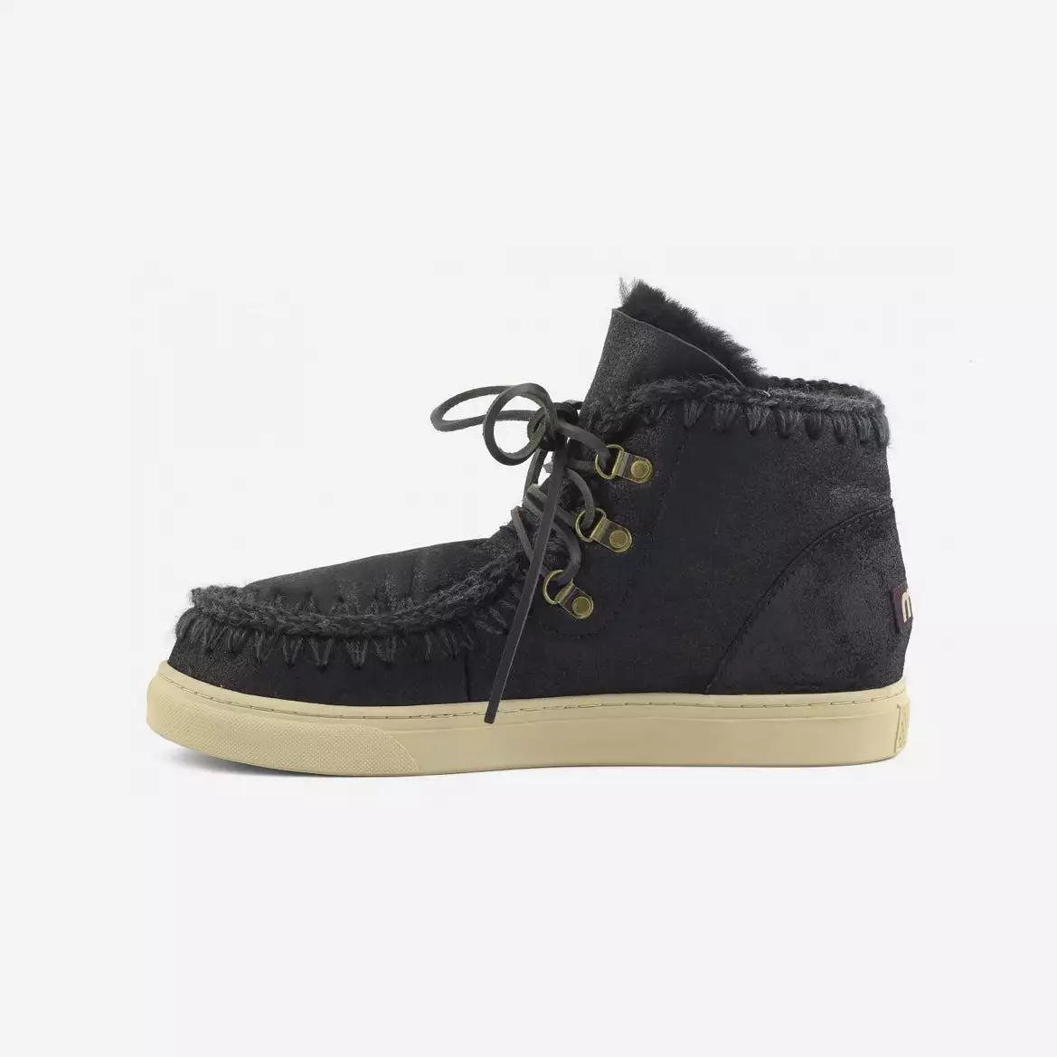 Mou Boots AI23-24 Eskimo Sneaker Lace-up Men's Cracked Black/Grey