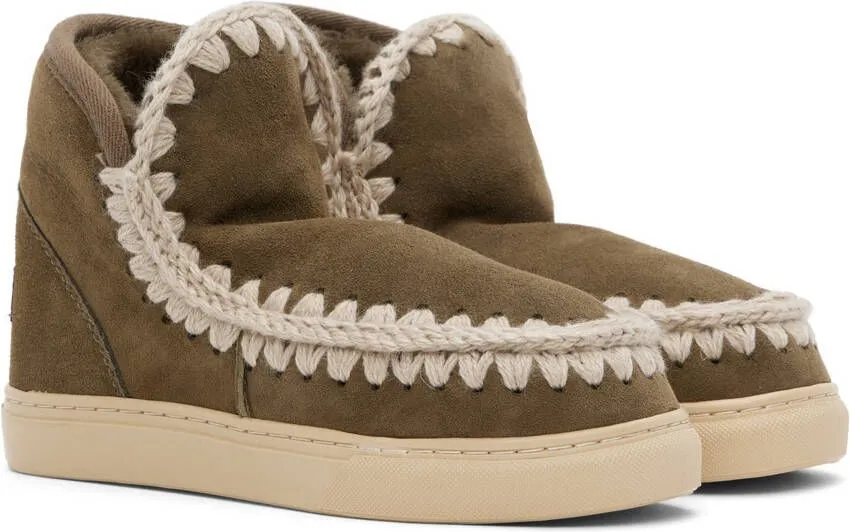 Mou Khaki Suede Boots