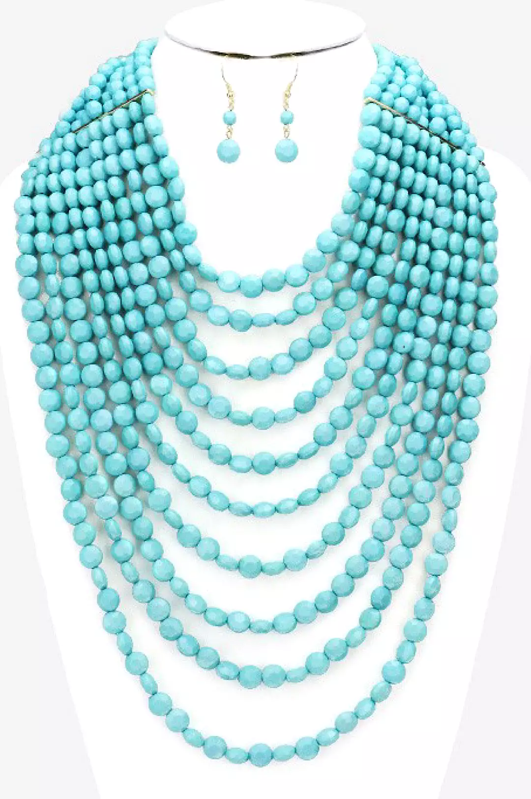 Multi Strand Faceted Bead Necklace