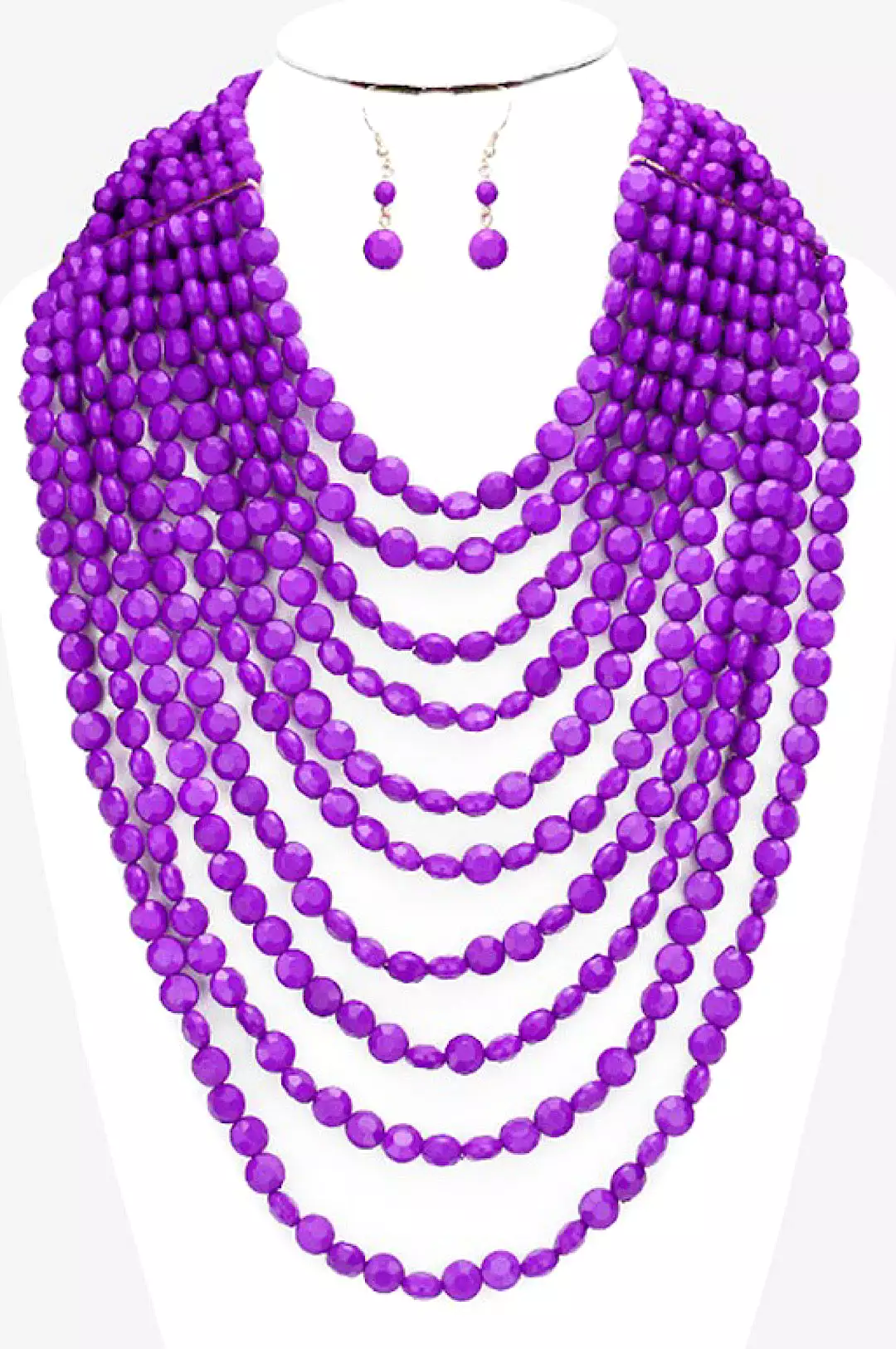 Multi Strand Faceted Bead Necklace