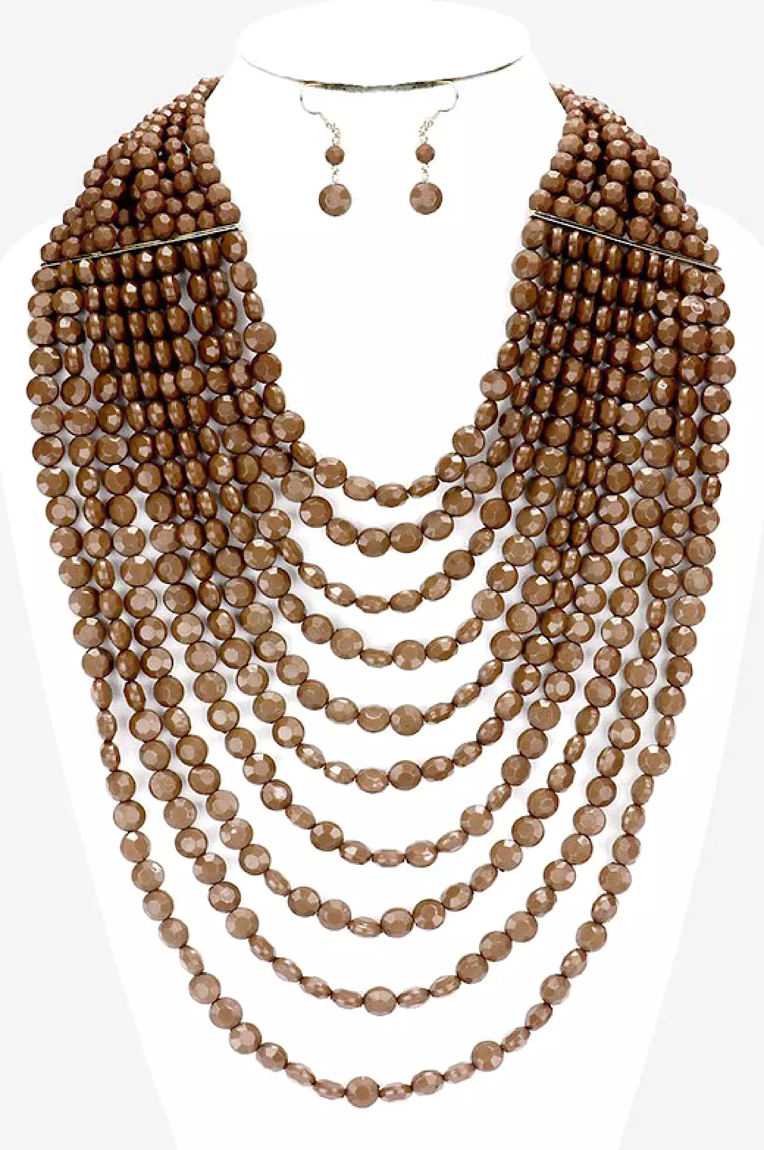 Multi Strand Faceted Bead Necklace