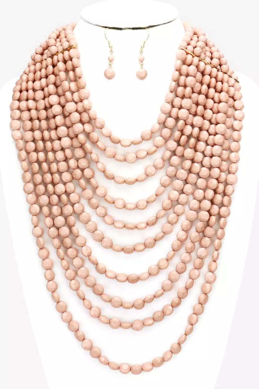 Multi Strand Faceted Bead Necklace