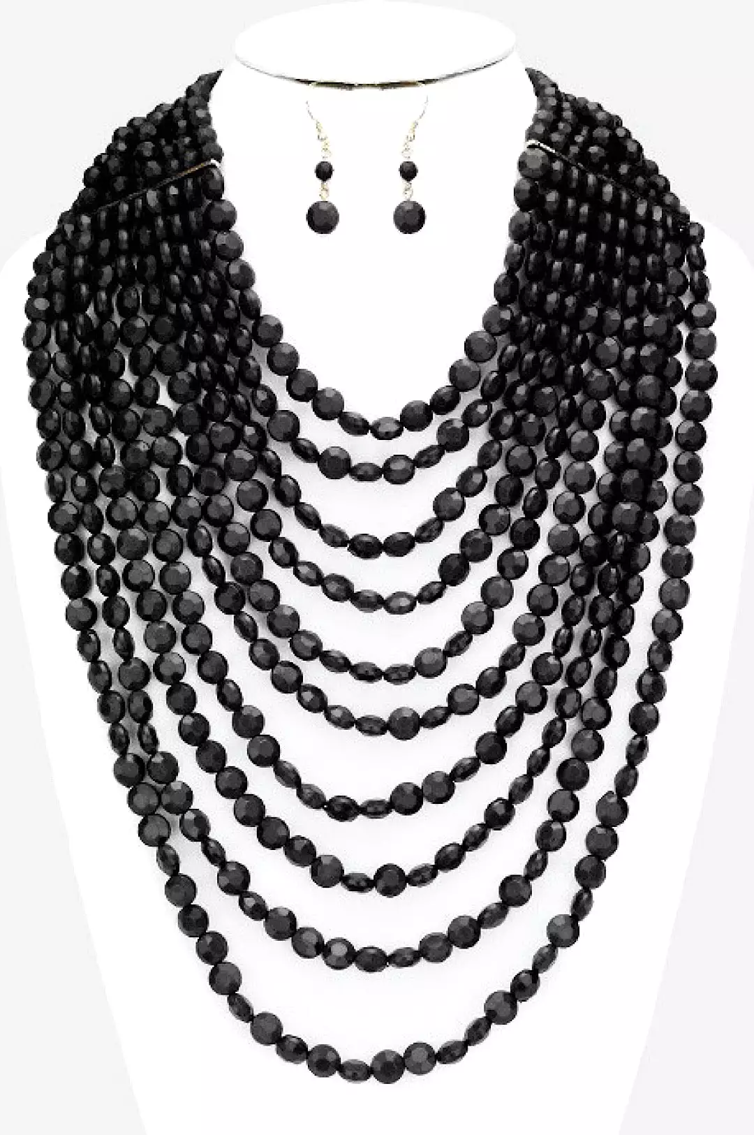 Multi Strand Faceted Bead Necklace