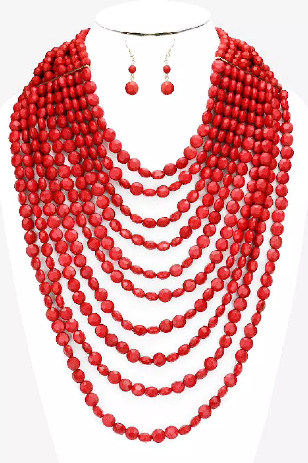 Multi Strand Faceted Bead Necklace