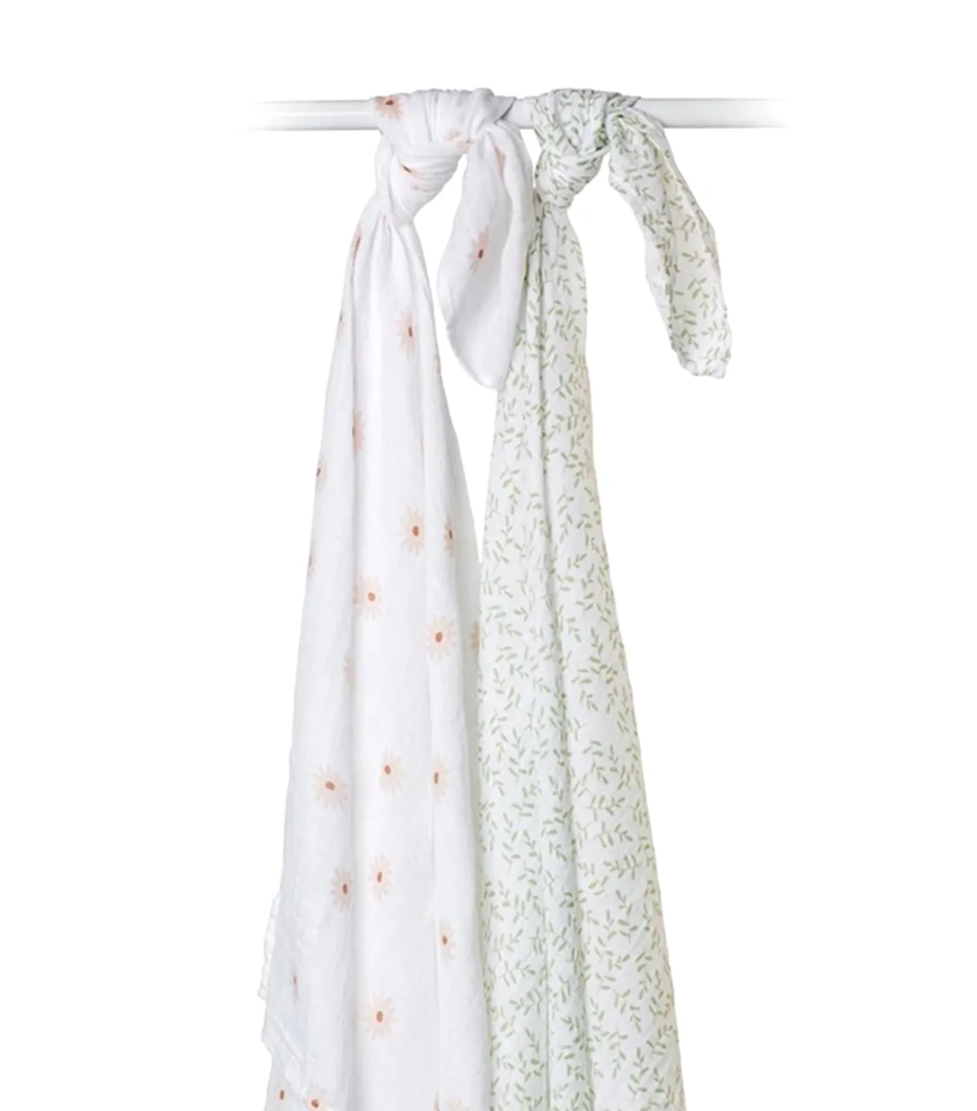 Muslin Swaddling Blankets Set of 2 - Daisies & Greenery