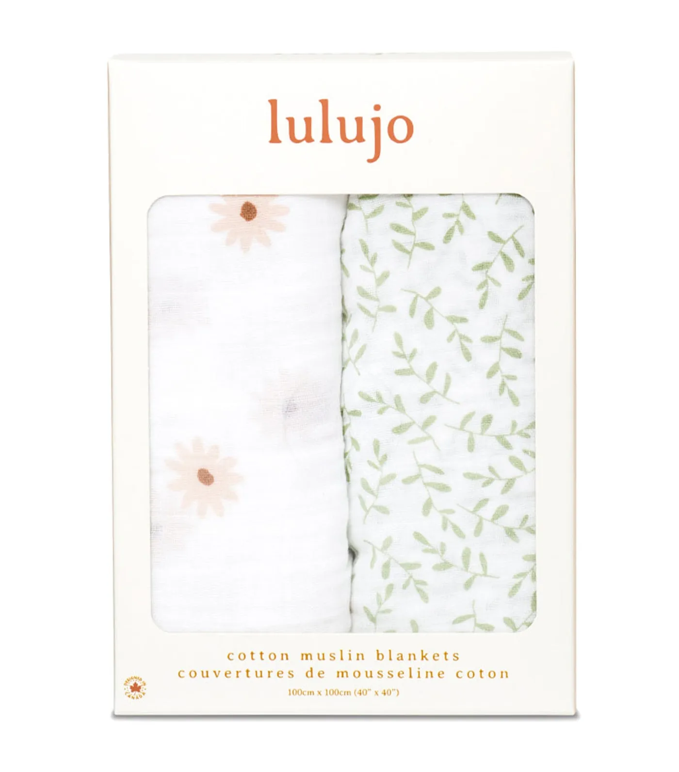 Muslin Swaddling Blankets Set of 2 - Daisies & Greenery