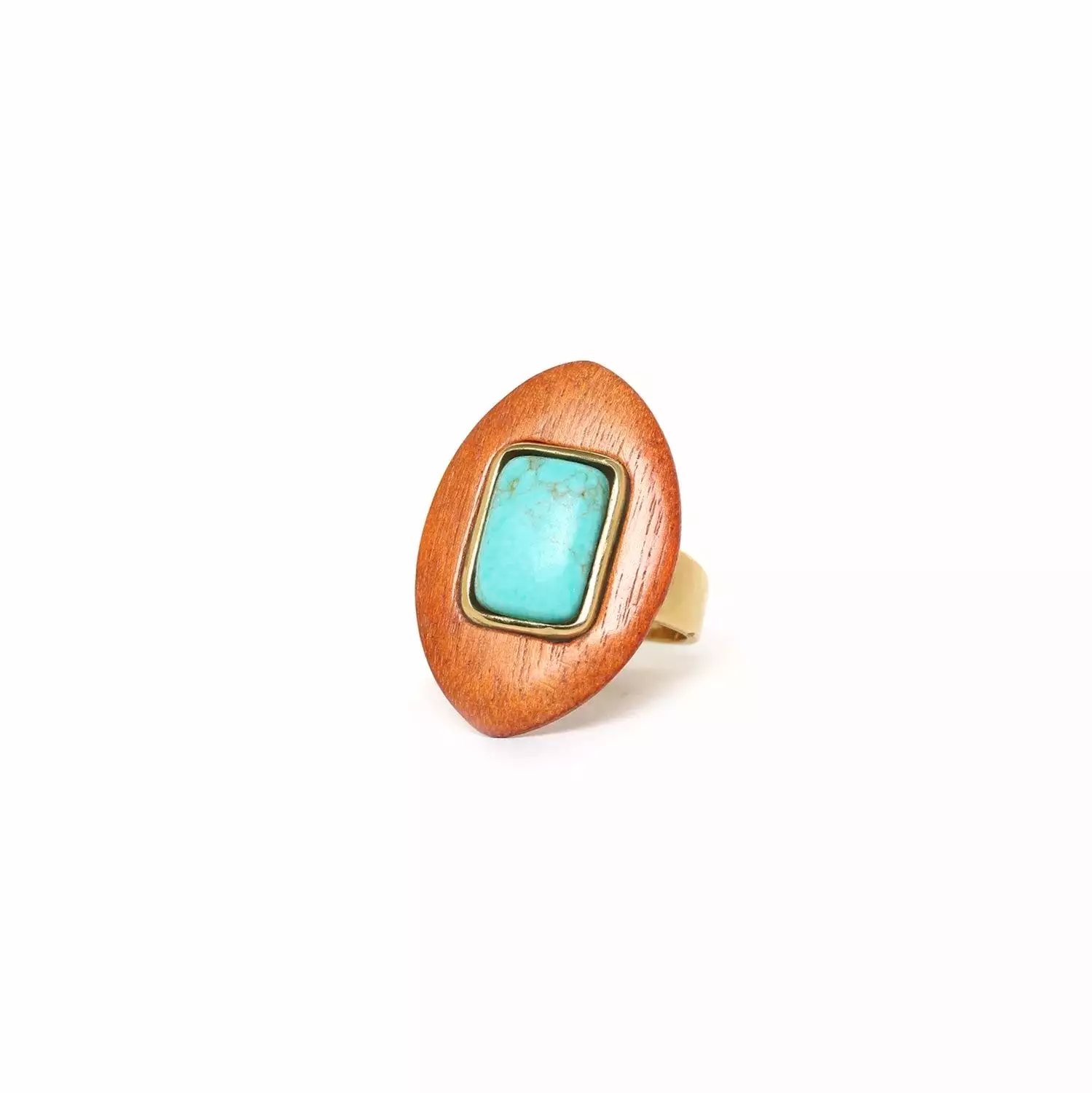 Nature Bijoux Adjustable Turquoise Statement Ring - Boreal Collection