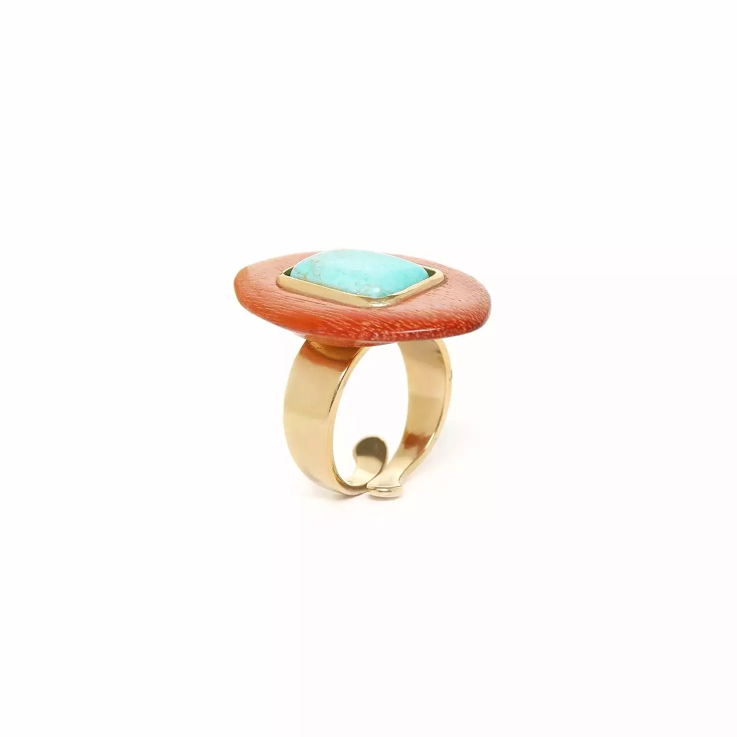 Nature Bijoux Adjustable Turquoise Statement Ring - Boreal Collection