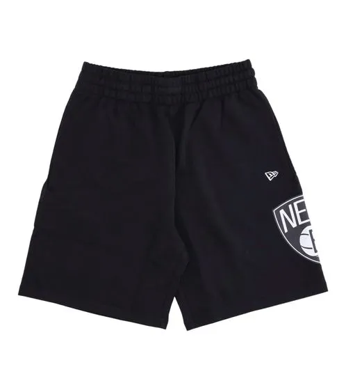 NEW ERA Washed Team Logo Men's Shorts with Brooklyn Nets Print Basketball Pants 13083853 Black