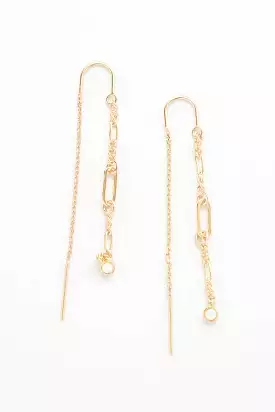 Opal Chain Threader Earrings