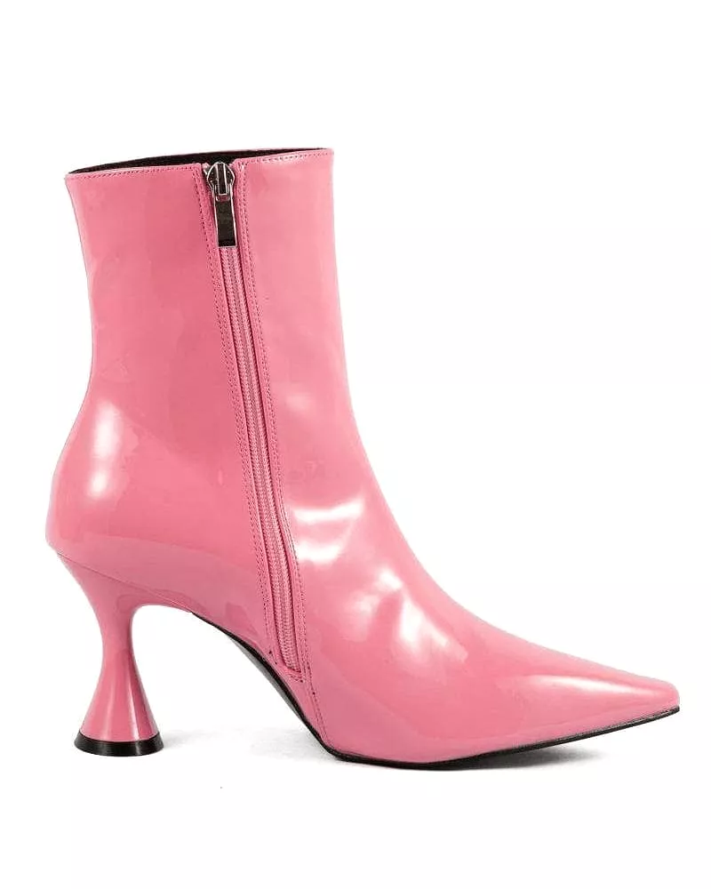 Patent Leather Side-zip Stiletto Ankle Boots