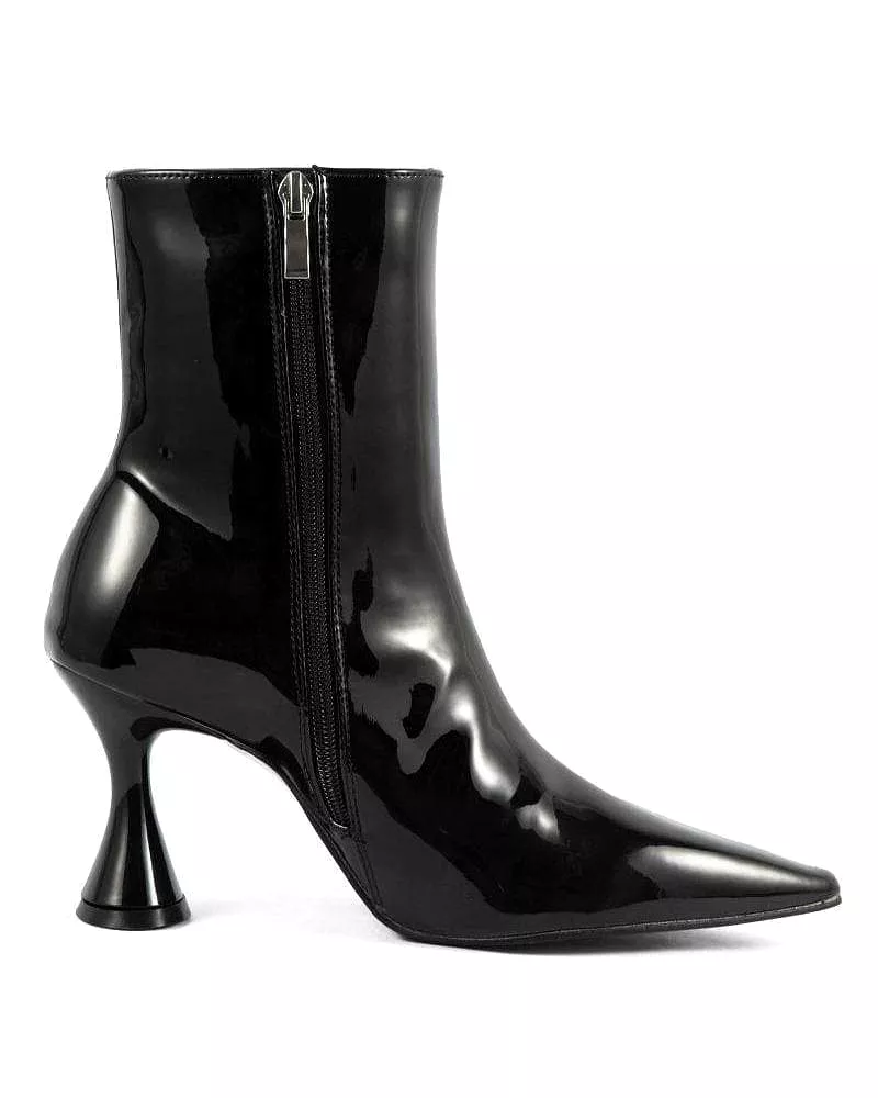 Patent Leather Side-zip Stiletto Ankle Boots