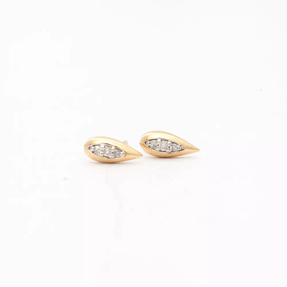 Pavé Water Drop Studs