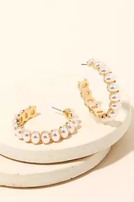 Pearl Hoop Earrings