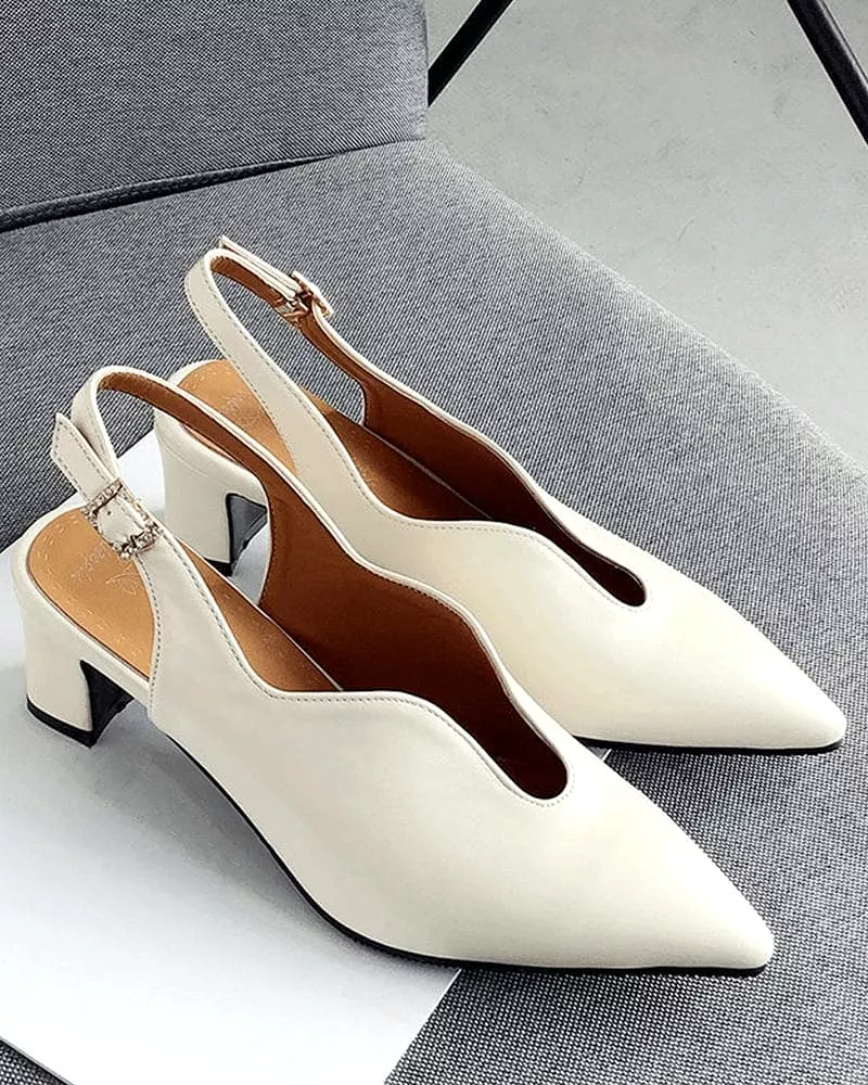 Pointed Toe Adjusting Buckle Heels