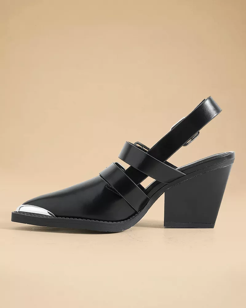 Pointed Toe Adjusting Buckle Heels