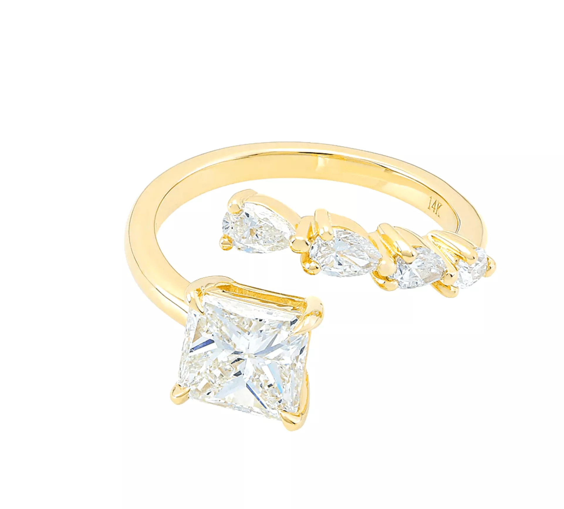 Princess Cut Diamond Engagement Rings, Lab Grown