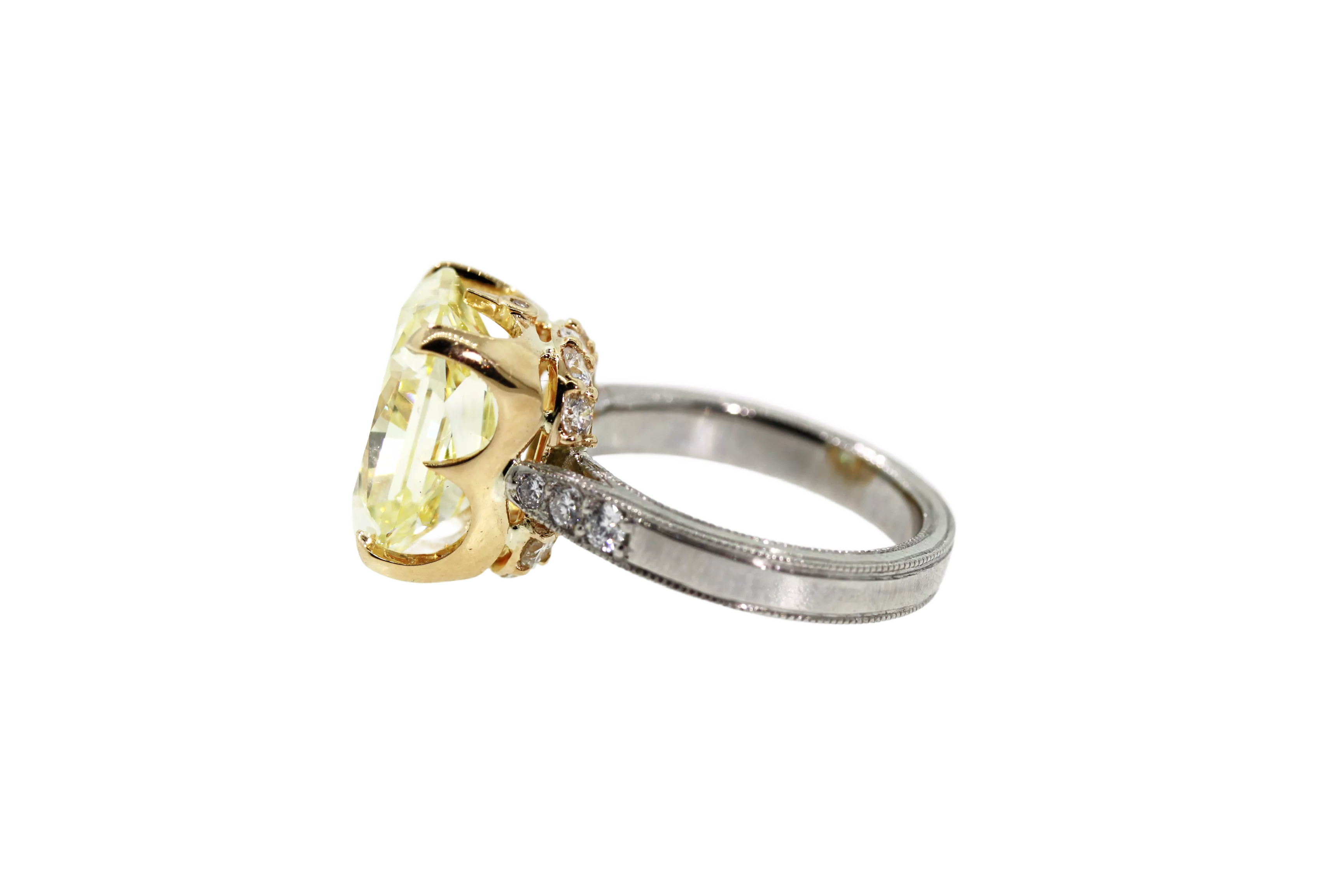 Princess Cut Yellow Diamond Engagement Ring