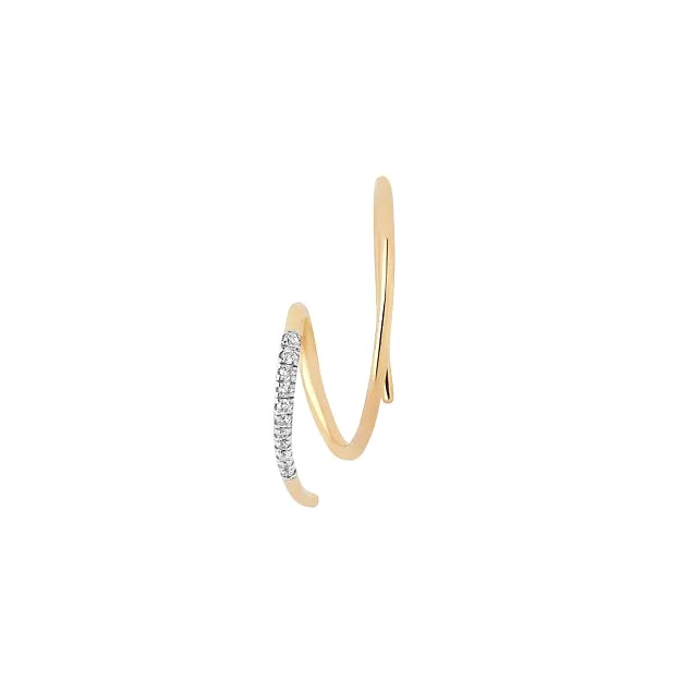 Racer Diamond Earring, 14k Gold