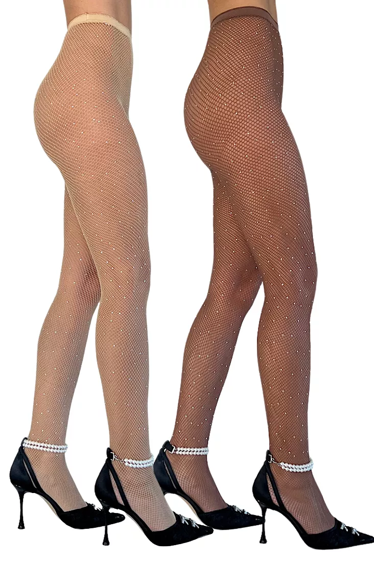 Rhinestone Fishnet Tights