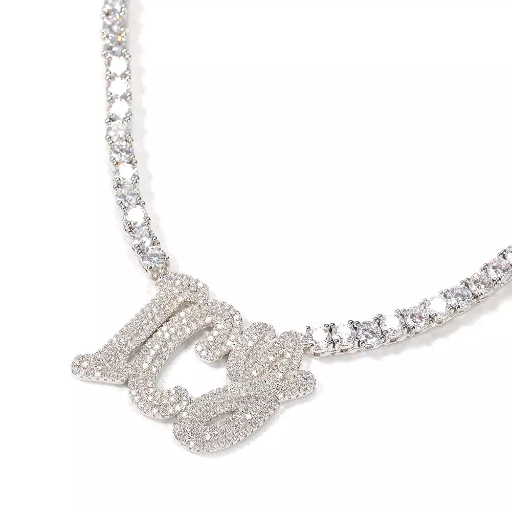 Rhinestone Name Pendant Necklace