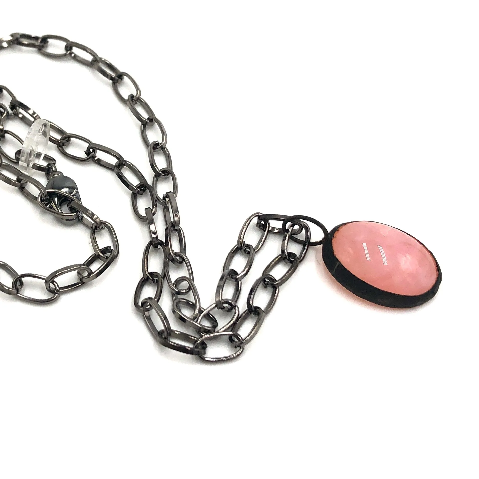 Rose 'Gemz' & Paperclip Layering Necklace