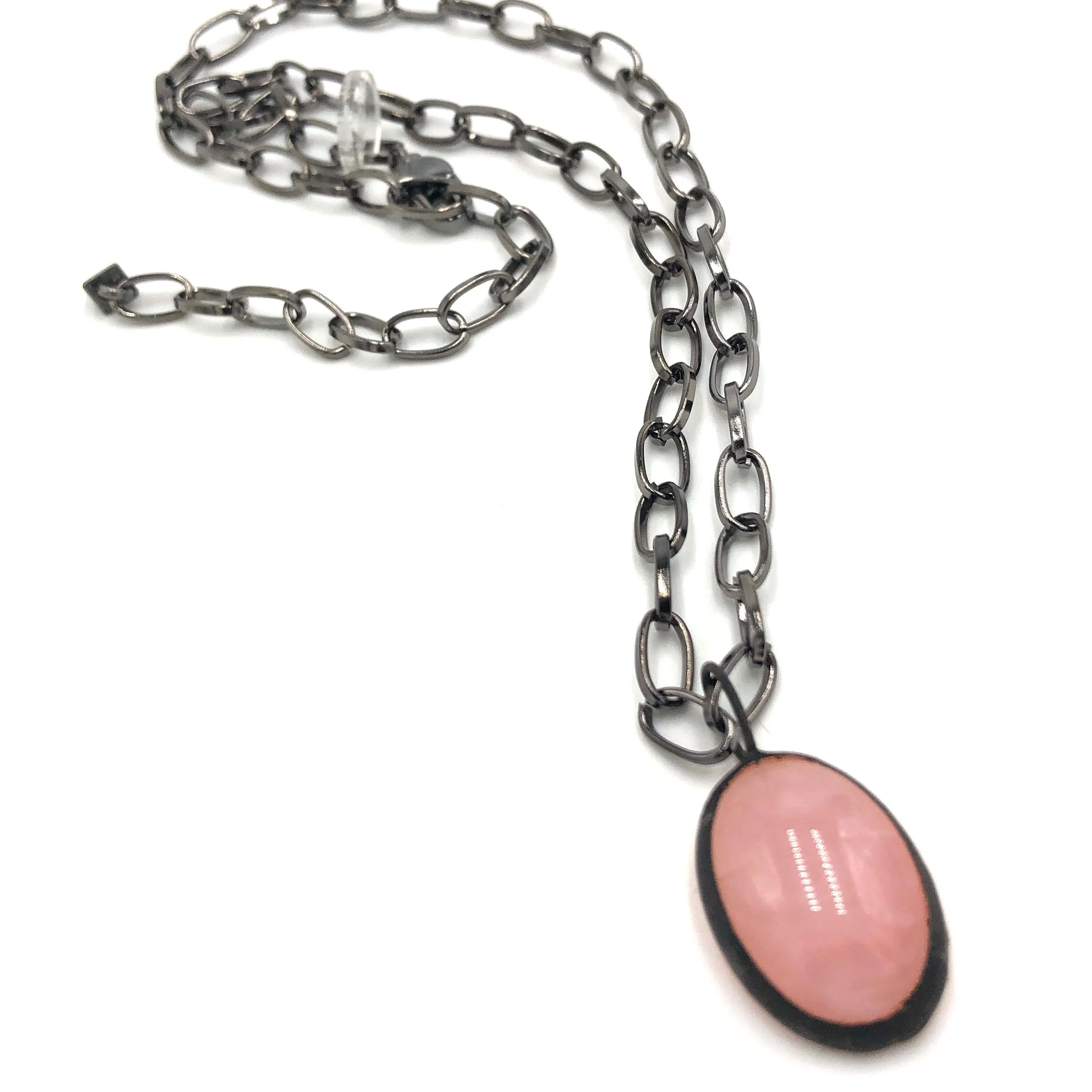 Rose 'Gemz' & Paperclip Layering Necklace