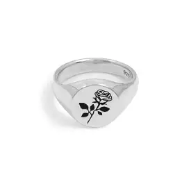 Rose Signet Ring in 14K Yellow Gold