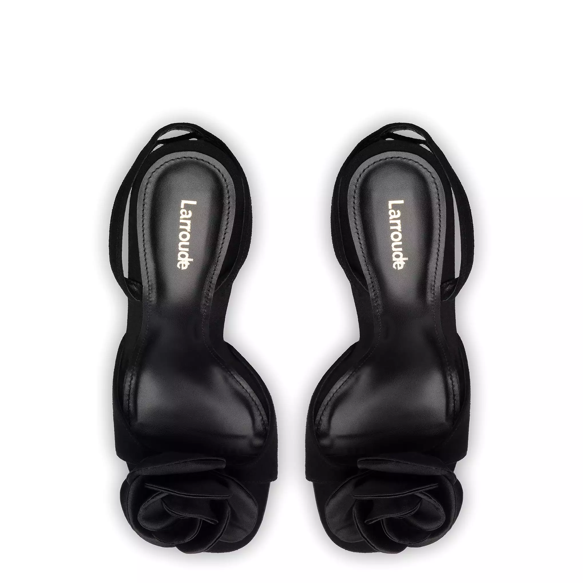 Salma Sandal In Black Suede and Satin