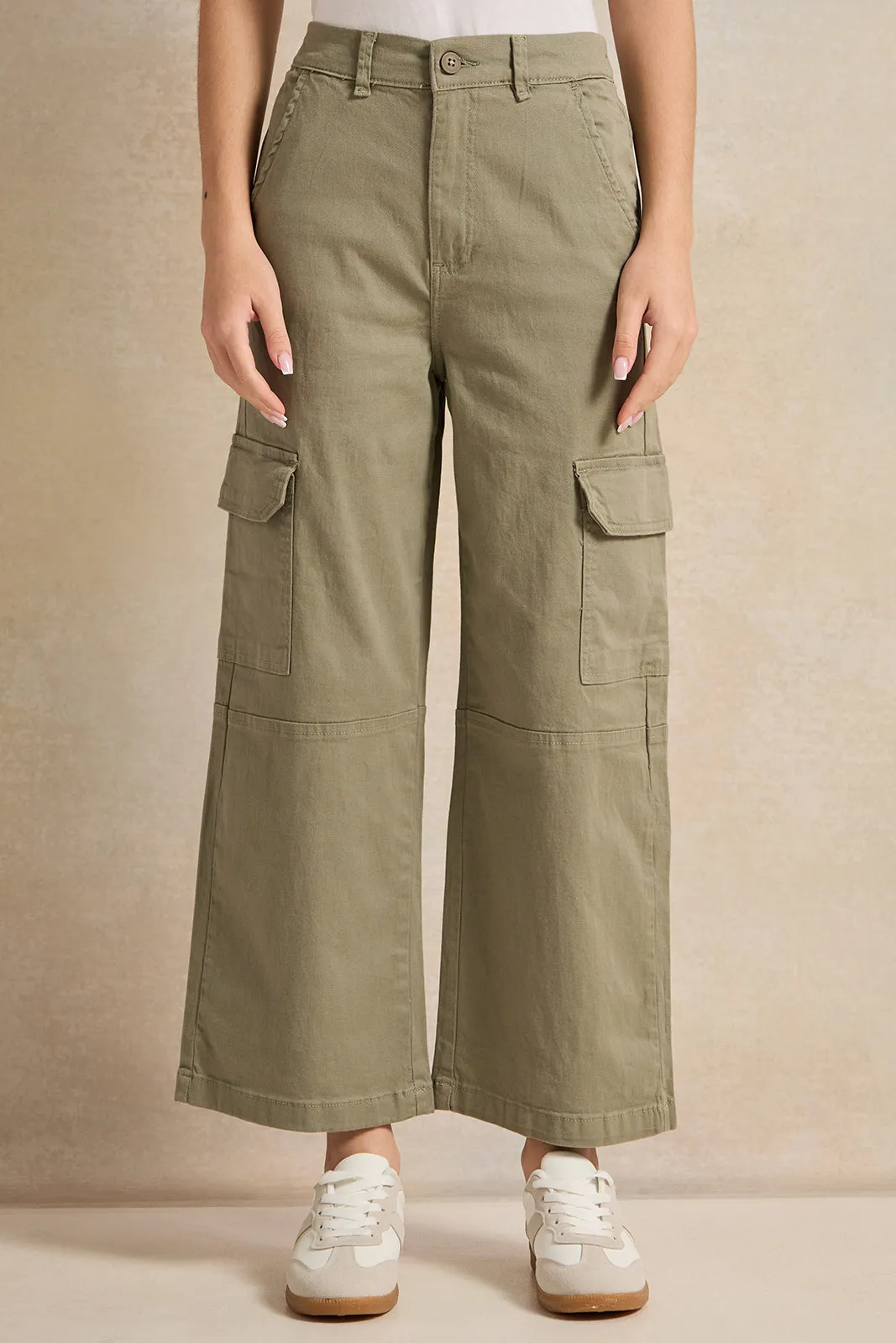 Senior Girls Olive Cargo Pants