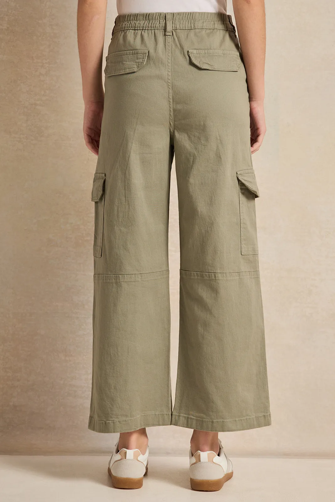 Senior Girls Olive Cargo Pants